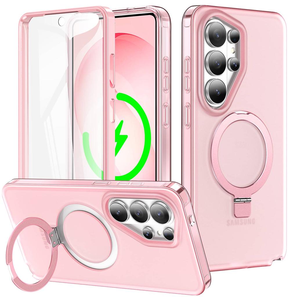 For Samsung Galaxy S26/S26 Ultra/S26 Plus Magnetic Full Body Shockproof Case Built-in Screen Protector Invisible Stand Clear