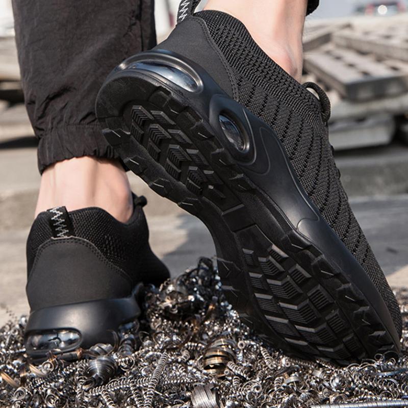 Lightweight Breathable Safety Work Shoes Men Women Indestructible Shoes High Quality Men Safety Shoes Steel Toe Work Sneakers Anti-Puncture Work Boots
