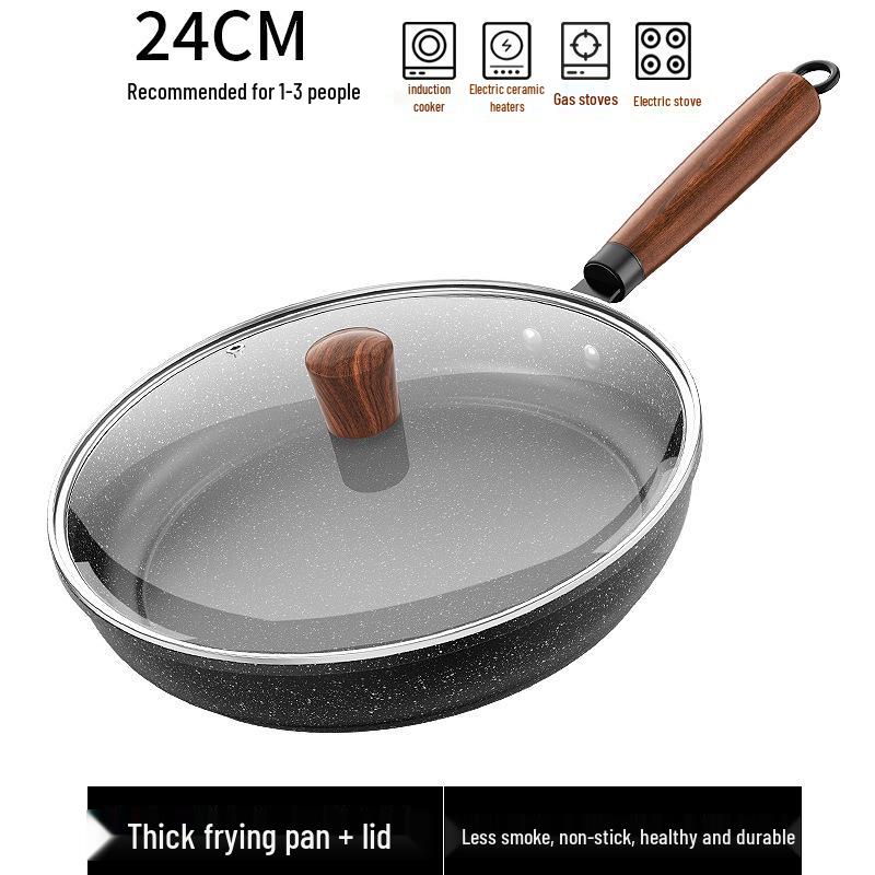 Maifan Stone Non-Stick Frying Pan, Multifunctional Flat-Bottom Pan for Gas or Induction Cooktops