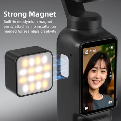 Flymile Pocket 3 Магнитный заполняющий свет для DJI Osmo Pocket 3 Мини светодиодный видеосвет для видеоблогов в прямом эфире 300 мАч перезаряжаемый