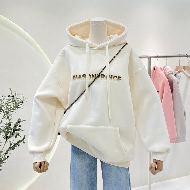МОДА осень зима новый алфавит с капюшоном корейская версия ниша повседневный свитер для пары женщин ins ленивый стиль дизайн модная одежда