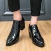 Casual Business Men's High Heels Patent Leather Shoes Fashionable and Versatile Styles Wedding Party Outdoor Business Shoes