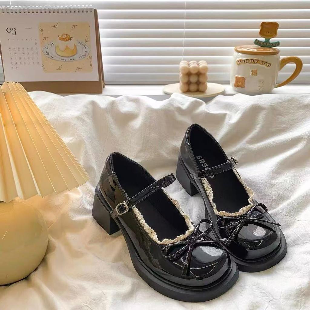 Японская одинарная обувь женская летняя новая с бантом Мэри Джейн увеличивает высоту маленькие кожаные туфли женские