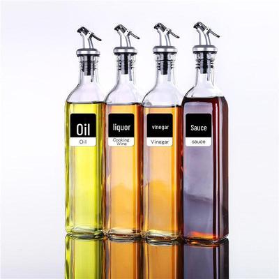Герметичная стеклянная бутылка для масла и уксуса, большой емкости, с распылителем нажимного типа, идеально подходит для соевого соуса и кулинарного вина.
