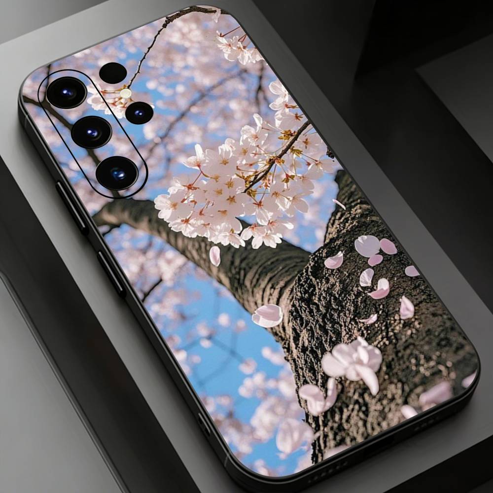 Розовый чехол для телефона с сакурой для Samsung Galaxy S26,25,24,23,22,21,20Plus Ultra