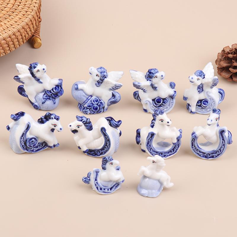 1 шт./пара Год Лошади 2026 Фарфоровая фигурка лошади Керамическая миниатюрная лошадь Украшение Домашний декор Коллекция предметов искусства и ремесел Подарок