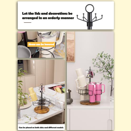 Держатель для бутылок с водой объемом 40 унций, вращающаяся на 360 градусов подставка для стакана, простая установка, стеллаж для хранения в шкафу, экономия места, аксессуары для стакана