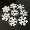 50pcs White Wooden Snowflakes Christmas Ornaments Pendants New Year Home Decor
