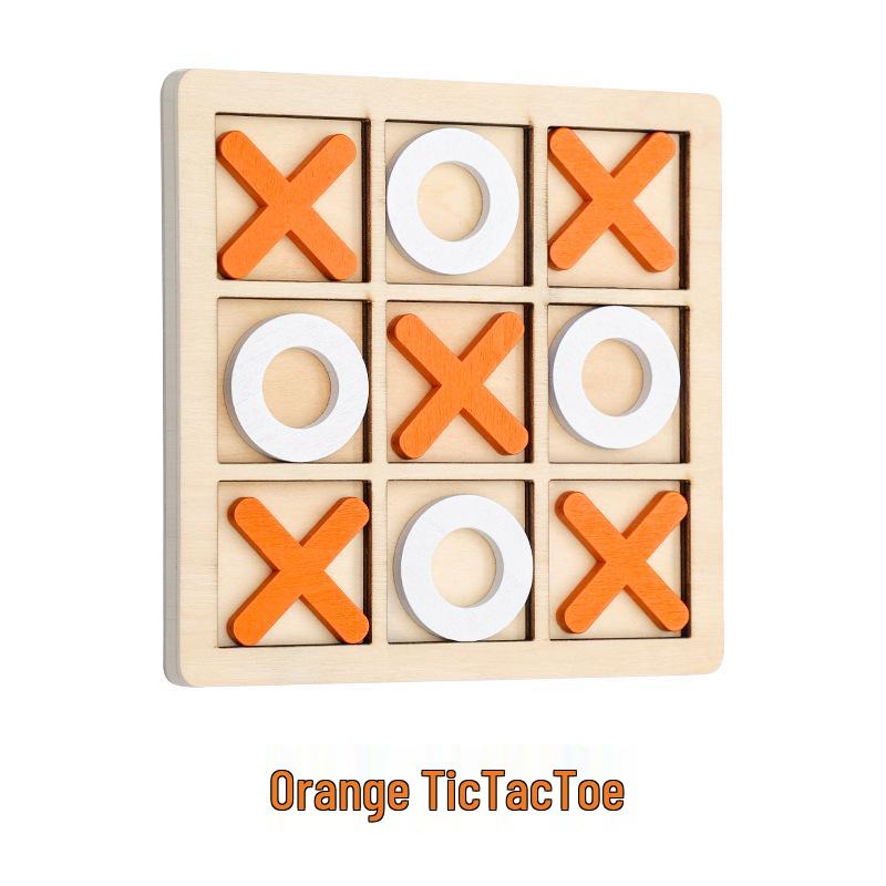 Wooden XO Tic-Tac-Toe Puzzle: Children's Early Education & Thinking Exercise Game for Kindergarten