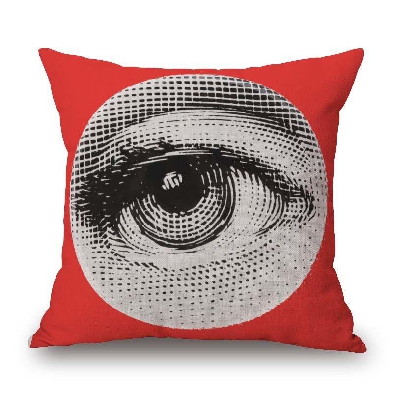 Винтажная льняная наволочка Piero Fornasetti с лицом, наволочка для диванной подушки, поясничная подушка, новый чехол