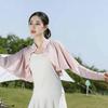 Solid Color Ice Silk Cape Sunshade Cloak Sun Protection Clothing  Short Jacket
