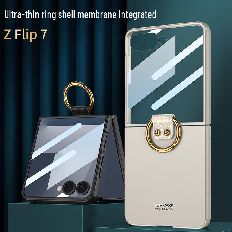 Матовый чехол-кольцо для Samsung Z Flip7: Высококлассная, Встроенная Защита Экрана