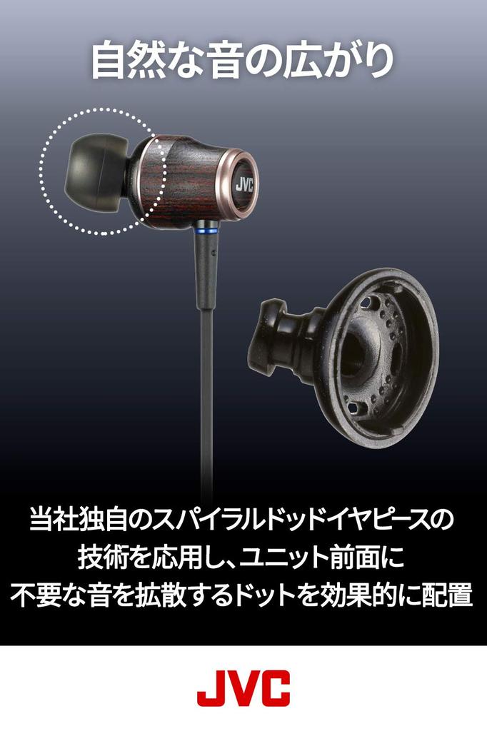 JVC Kenwood Канальные наушники JVC WOOD Series, совместимые с источником звука высокого разрешения HA-FW03 CLASS-S HA-FW03