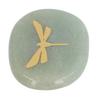 Thumb Worry Stone Nature Crystal Gold Dragonfly Surface Carving Relaxing and Soothing Balance Stone Type 2
