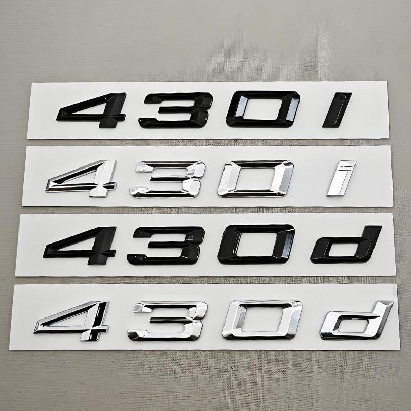 3D ABS Car Letters Logo 430i 430d Badge Sticker Emblem Decals For BMW 4 Series 430i 430d G22 G26 G23 Tail Marking Accessories