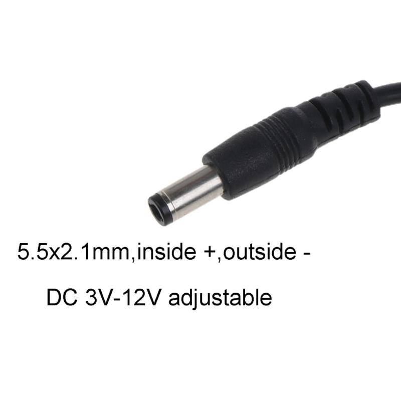 Адаптер-преобразователь AC в DC 3-12В 2А 5.5x2.1мм Регулируемый блок питания Регулятор скорости двигателя с вилкой США