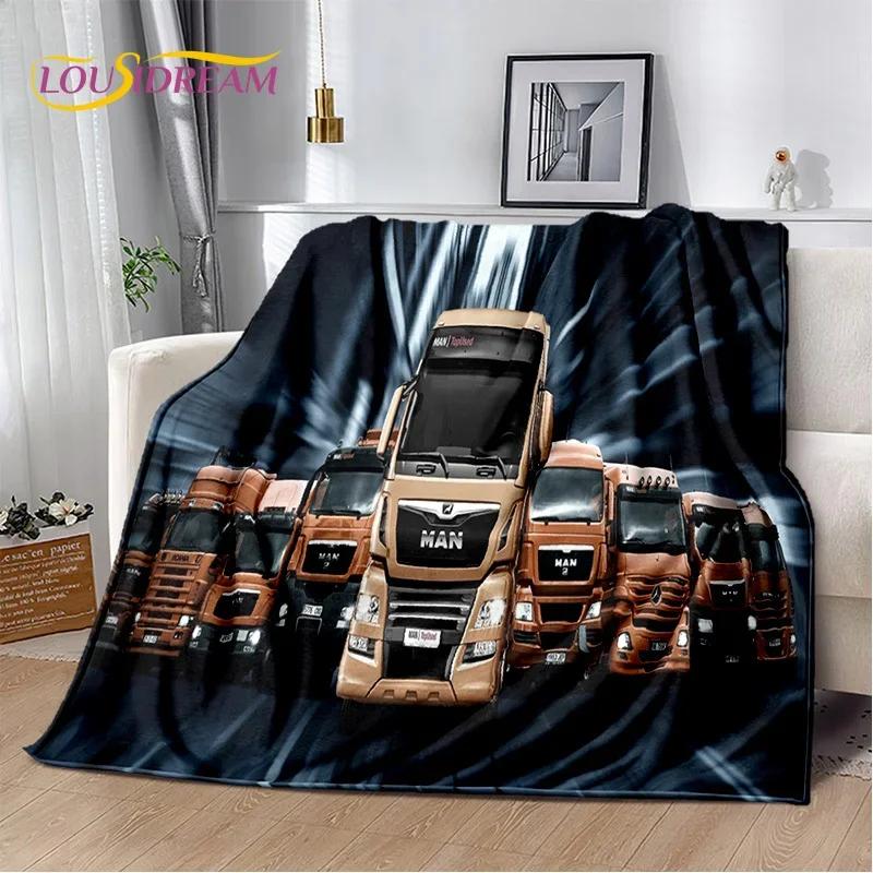 Мягкое фланелевое одеяло для пикника, дивана, грузовика Man Truck, 3D-печать, покрывало для отдыха на свежем воздухе, подарок