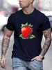 Unisex Cartoon Strawberry Fruit Cotton T Shirt Crew Neck Fresh Berry Print Male Summer Short Sleeve Daily Casual Streetwear Tops