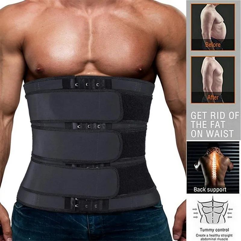 Men Waist Trainer Fitness Waist Trimmer Belt Workout Cincher Corsets Slimming Body Shaper Weight Loss Fat Burner Sweat Straps