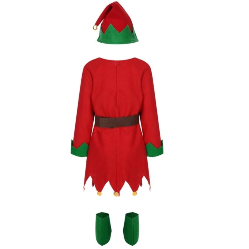 Green & Red Costumes Sets Adults Christmas Dress Fancy Dress Classical Unisex Elf Festive Christmas Fancy Dress Costumes