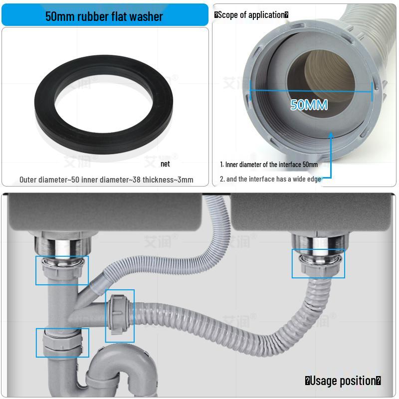Резиновое уплотнительное кольцо для кухонной мойки для прокладки сливной трубы