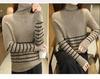 2026 A/W Women's High Neck 100% Wool Patchwork Sweater - Thick, Slim Fit, Versatile Knitwear