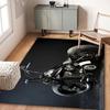 1pc Black Motorcycle Pattern Area Rug Carpet Corridor Entrance Door Mat Suitable for Bedroom Living Room Cafe BarHome Decoration