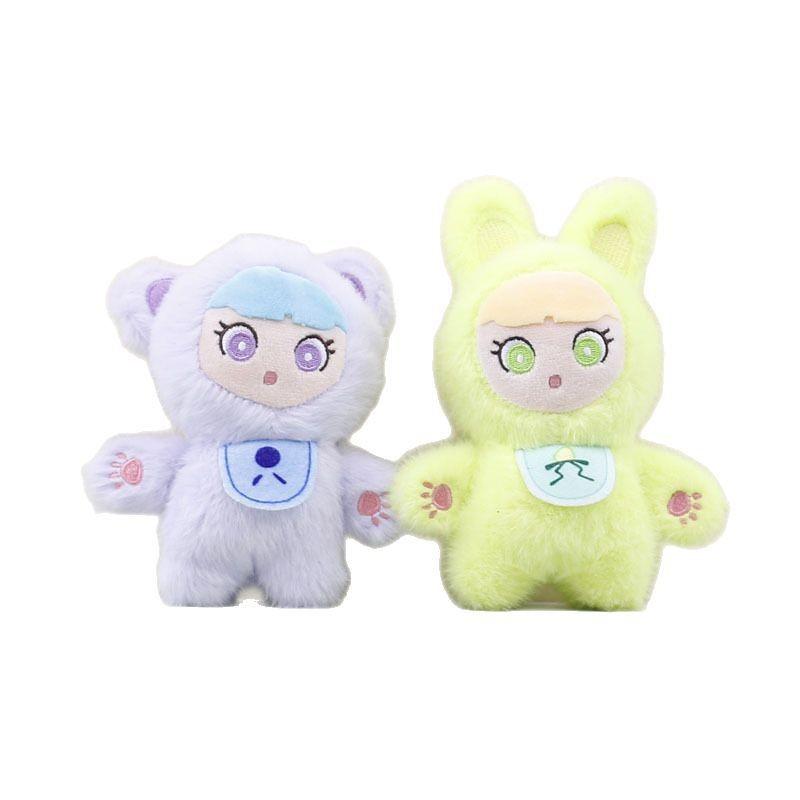 Bunny Transformative Plush Keychain Cartoon Dress Up Rabbit Toy And Keyring