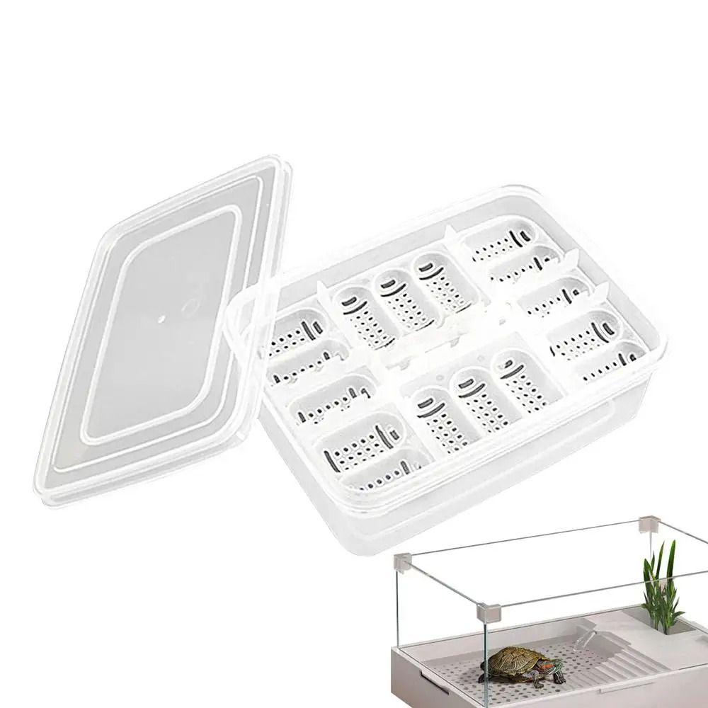 with Thermometer Reptile Hatch Box 16 Grids Crawler Incubation Case  Pet