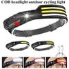 Induction Headlamp COB LED Head Lamp with Built-in Battery Flashlight USB Rechargeable Head Lamp 5 Lighting Modes Head Light