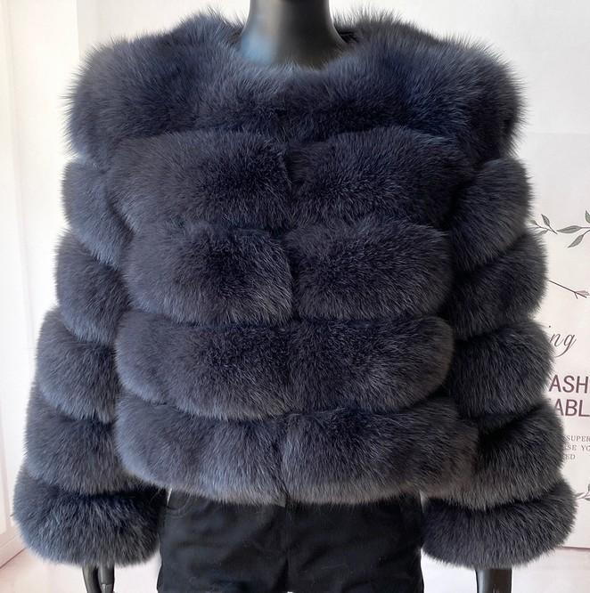 European and American new imitation fur jacket imitation fox fur jacket short women's clothing long-sleeved winter coat long-haired splicing