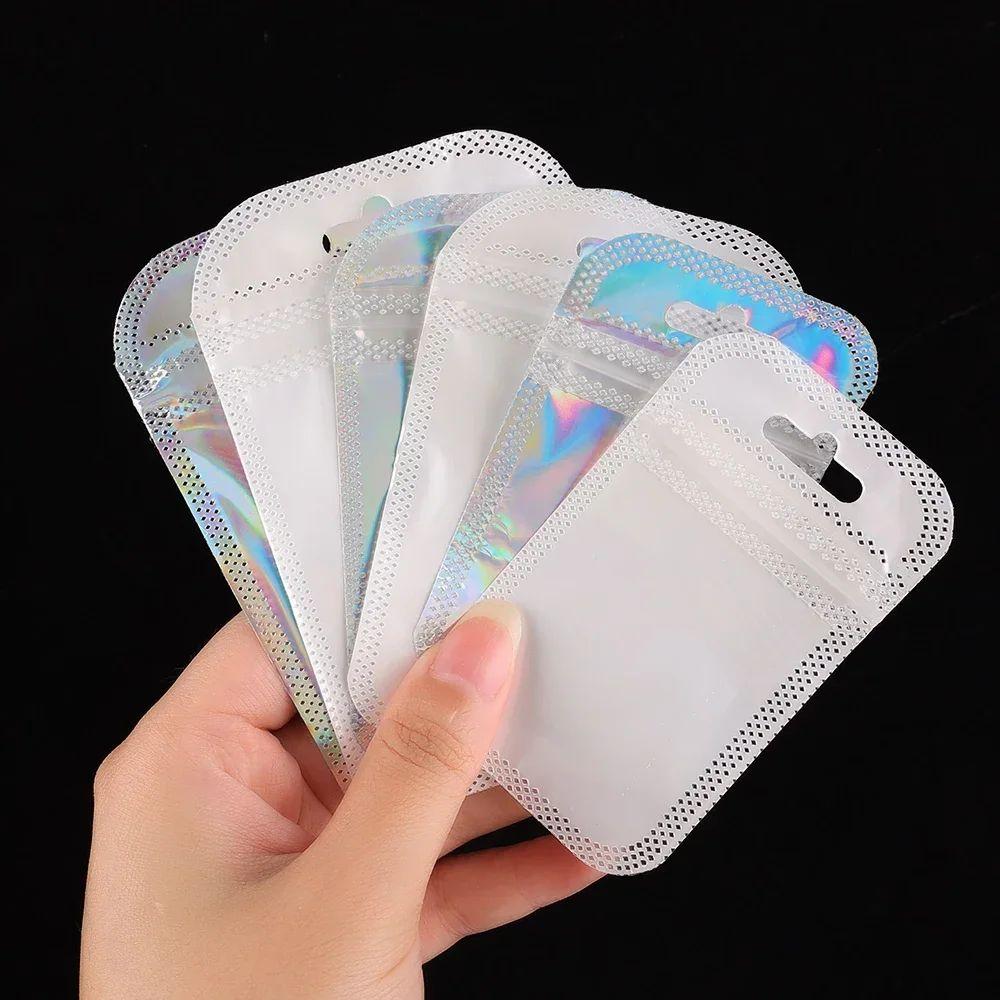 50Pcs Earrings Rings Necklace Display Self Sealing Bags Thicken Jewelry Packaging Bags