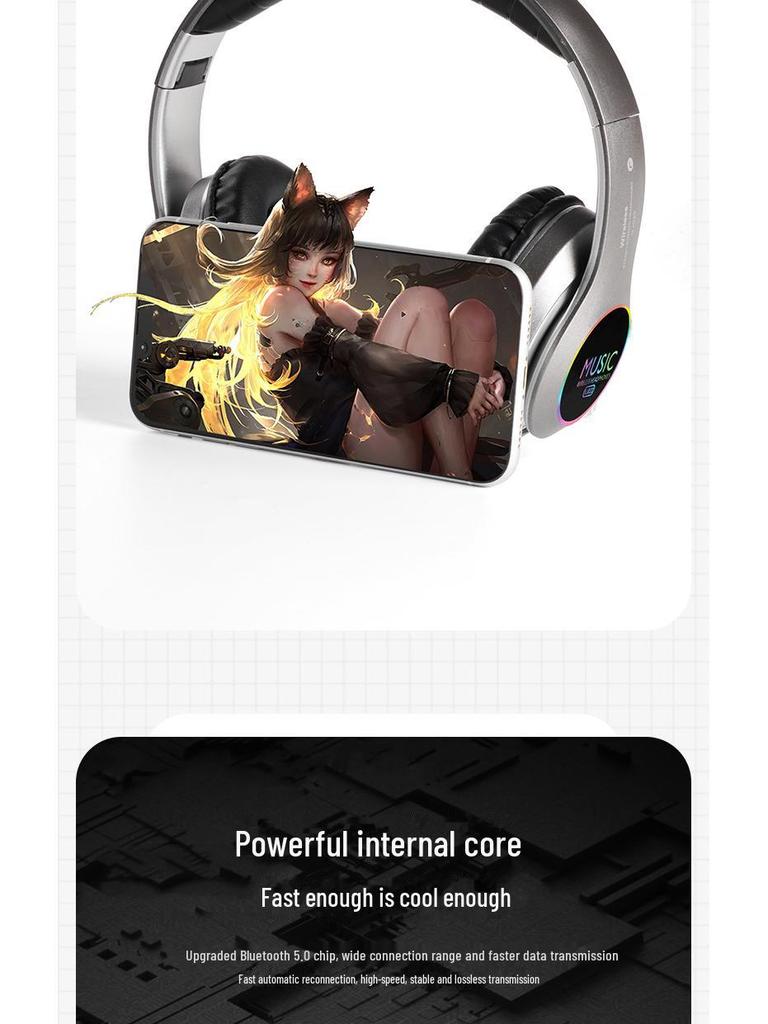 Спортивные беспроводные наушники VJ033 LED Bluetooth 5.0 — новая модель с креплением на голову