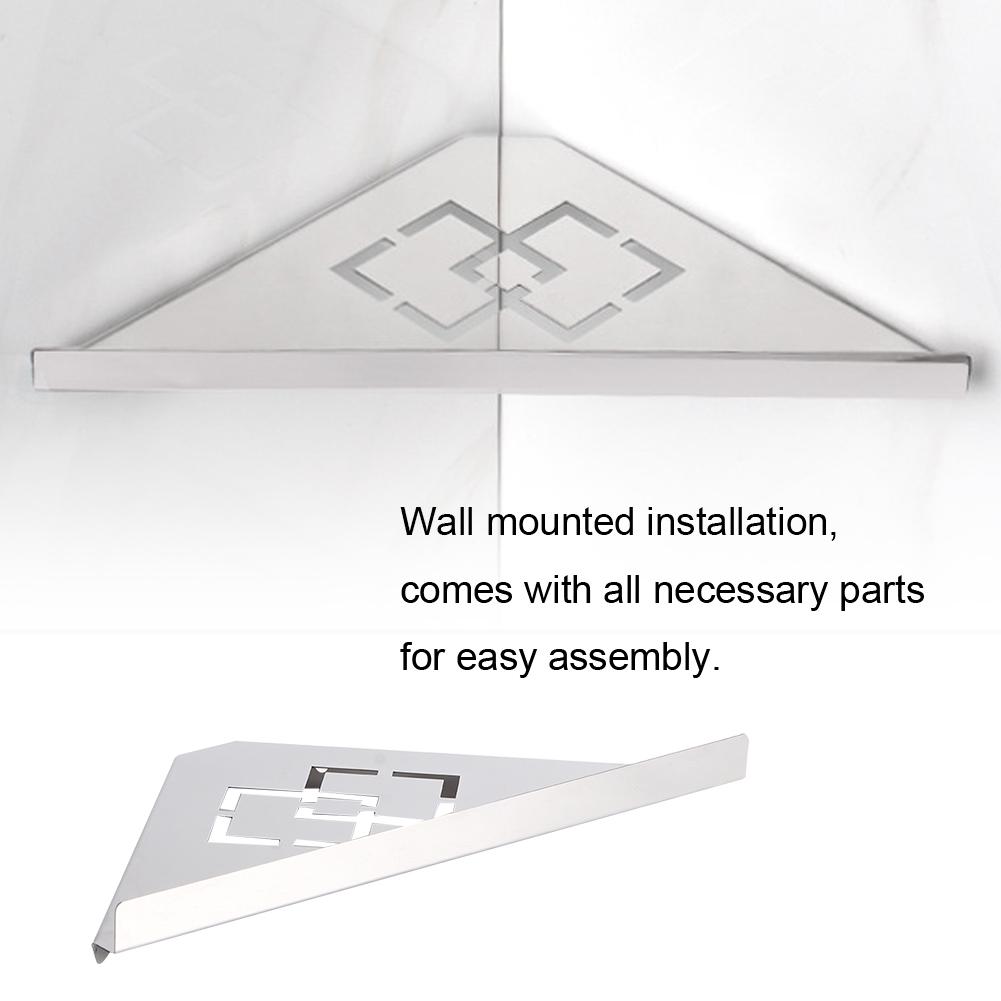 Stainless Steel Triangular Storage Shelf Shower Corner Shelf Rack Organizer for Home HotelPunching
