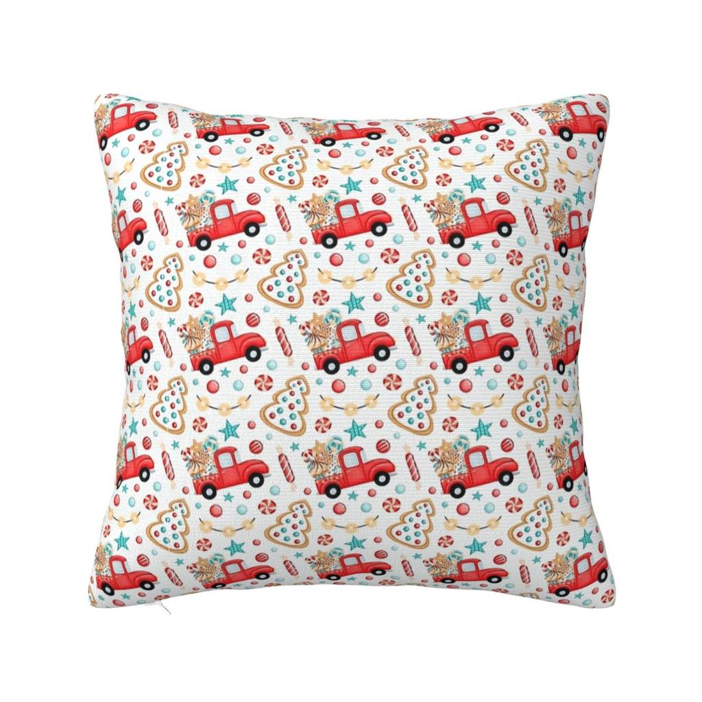Christmas Festive Vintage Red Trucks And Tree Pillow Cover Pillow Case For Party Home Decor Cushion Cover Soft Pillowcases Gift