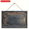 2D Flat Wooden 30*20cm Vintage "Welcome To Our Sweet Home" Wooden Wall Sign Rustic Decorative Plaque with Ornate Scrollwork, Distressed Black Finish