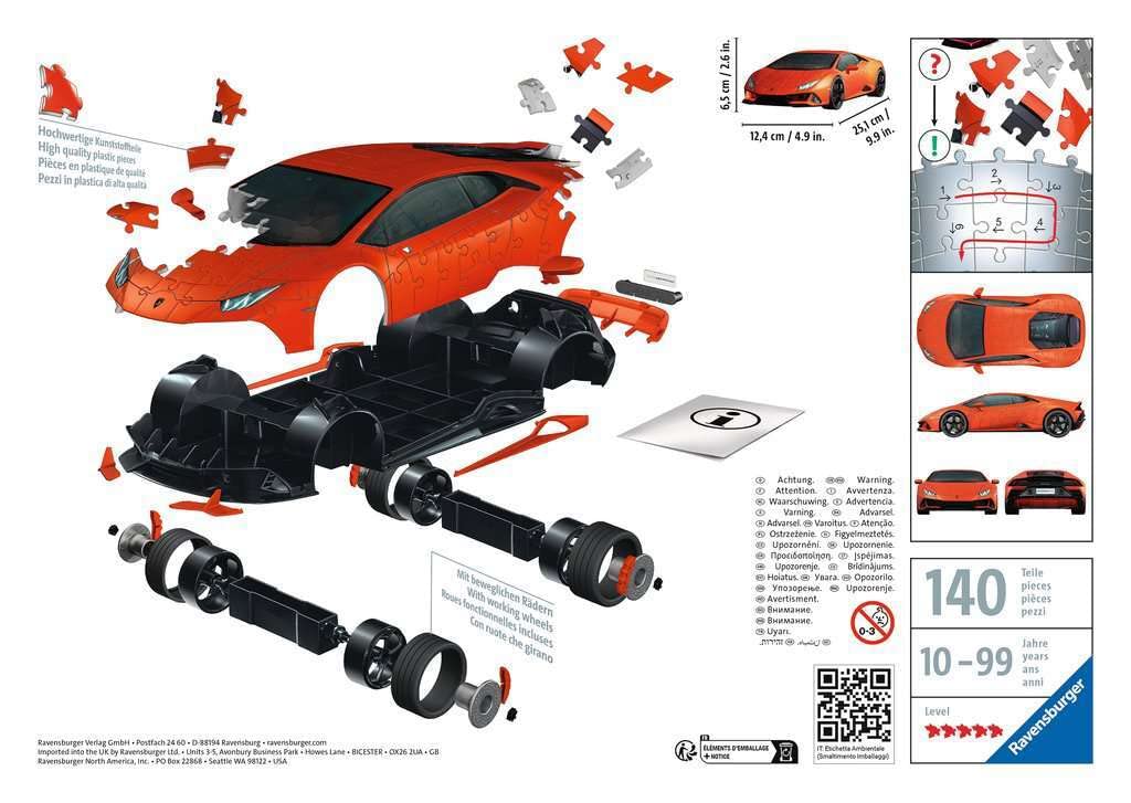 Ravensburger 3D Lamborghini EVO 11238 8 108-piece puzzle Huracán (3D puzzle)