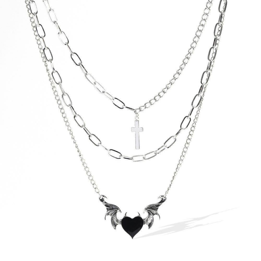 Modern Alloy Heart And Wing Necklace Stylish Versatile Jewelry For Women