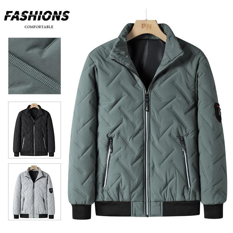 Erkaklar kurtkasi kuz va qish yangi erkaklar paxtalik kiyimi moda qisqa tik yoqa yengil pat paxtalik kiyim erkaklar