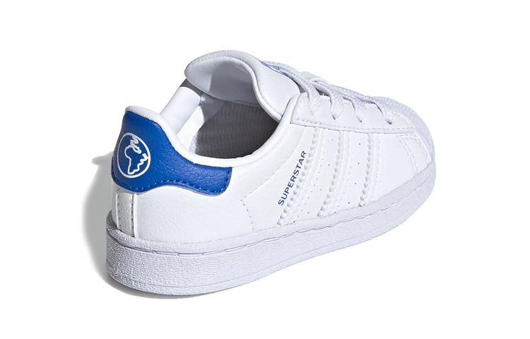 Kids' Sneakers Adidas Originals SUPERSTAR Comfortable Slip Resistant Low top Toddler Shoes White Blue Infant