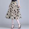 Юбка с принтом женская летняя плиссированная юбка-маятник сетка длинная весенняя женская маленькая юбка с цветочным принтом