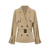 Women's Khaki Trench Coat: Spring/Autumn 2025, British Style, Waist-Slimming Short Coat