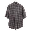 90s Old Check Pattern Short Sleeve Button Down Shirt L Gray Men's Used