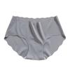 Женские однотонные трусы средней посадки с волнистой отделкой, бесшовные гладкие тонкие женские трусики, мягкое нижнее белье с подтяжкой бедер