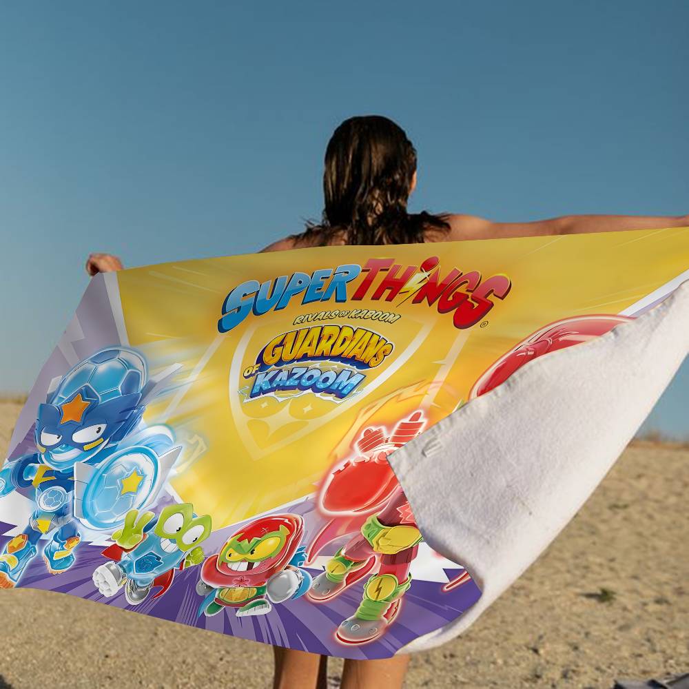 Cute Cartoon Super Zings Microfiber Blanket Quick Drying Beach Towels Oversized Printing Super Absorbent Pool Towel Blanket