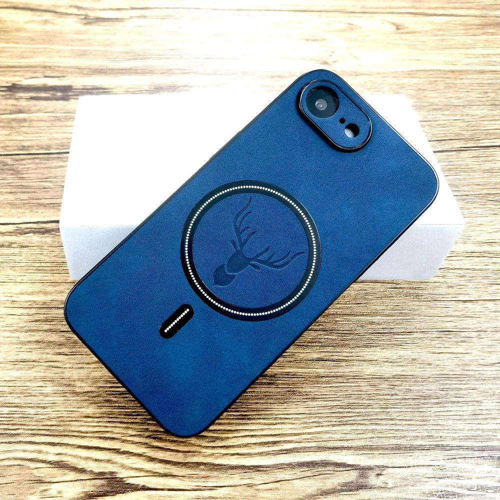 Кожаный Чехол для Для Iphone 16e 16 15 14 13 12 11 Pro Max Plus X XS XR Магнитный Беспроводная Зарядка Ударопрочный Чехол