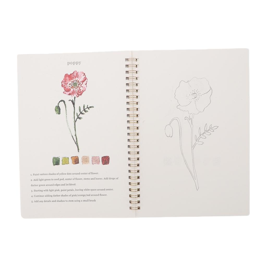 Watercolor Workbook Beginner Friendly 12 Colors Water Color Paint Set with Paint Brush for Kids