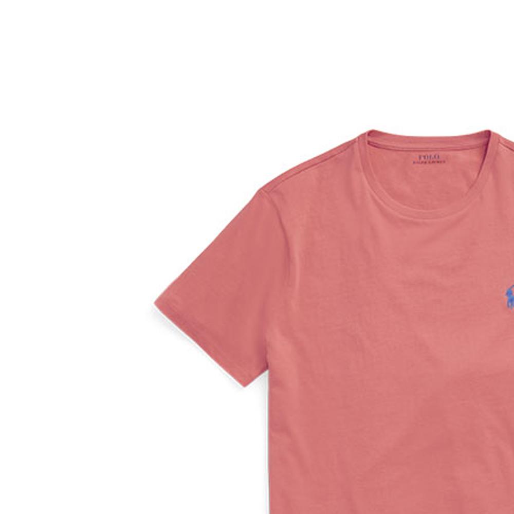 Polo Ralph Lauren Ss22 Solid Logo Вышитый круглый вырез короткий рукав футболка мужские топы розовый MNPOTSH1N821365-600