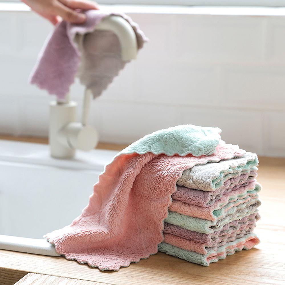 Dish Kitchen Super Absorbent Household Scouring Pad Non-stick Oil Rags Clean Cloths Cleaning Towel