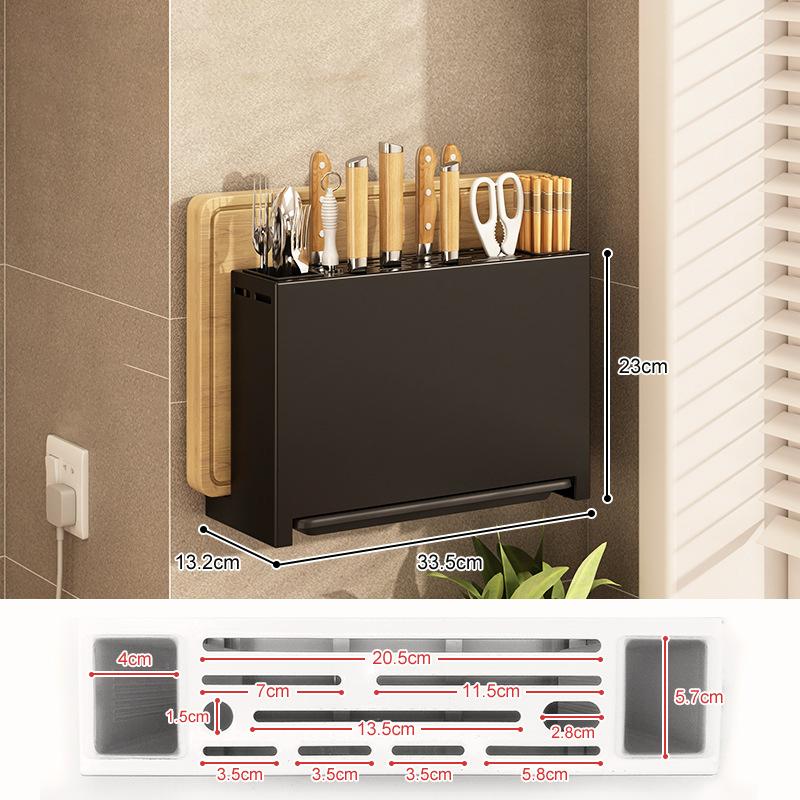 Кухонная полка для хранения без ударов, настенная полка для специй, многофункциональный держатель для ножей, бытовой кухонный органайзер, стеллаж